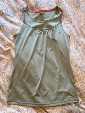 Exofficio Olive Performance Racerback Tank Coral Trim Pastel Green Size Small